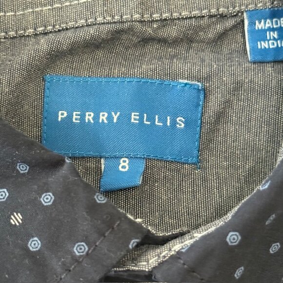 Kids Perry Ellis Button Down Dot shirt size 8 - Picture 4 of 5